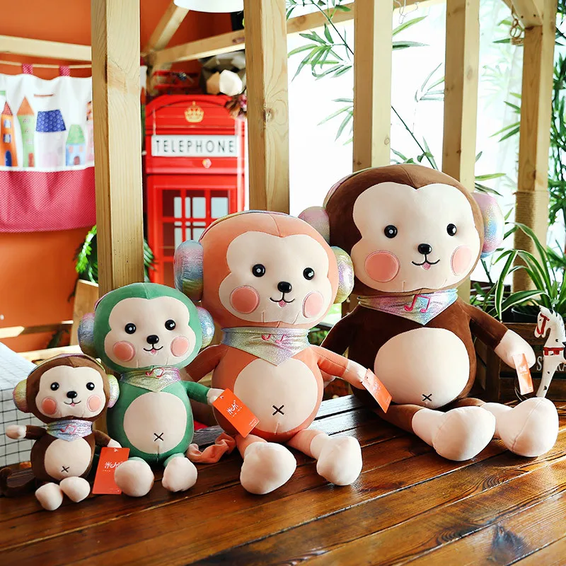 Симпатичные накладные наушники длинный хвост обезьяны мягкая кукла плюшевые