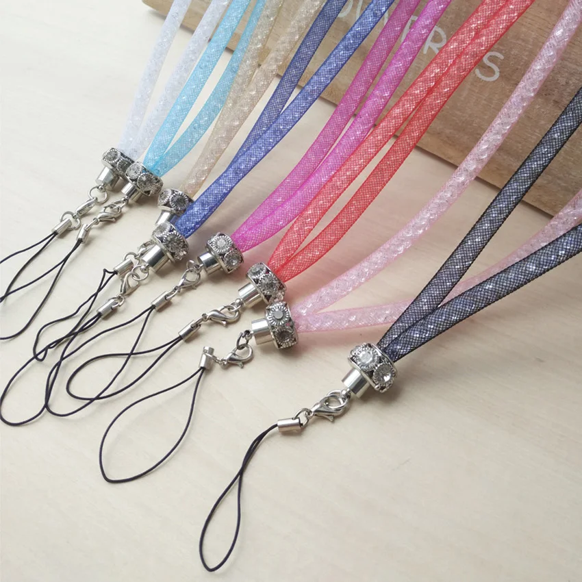 Новое ожерелье со стразами и шнурком идентификационный значок брелок блестящий