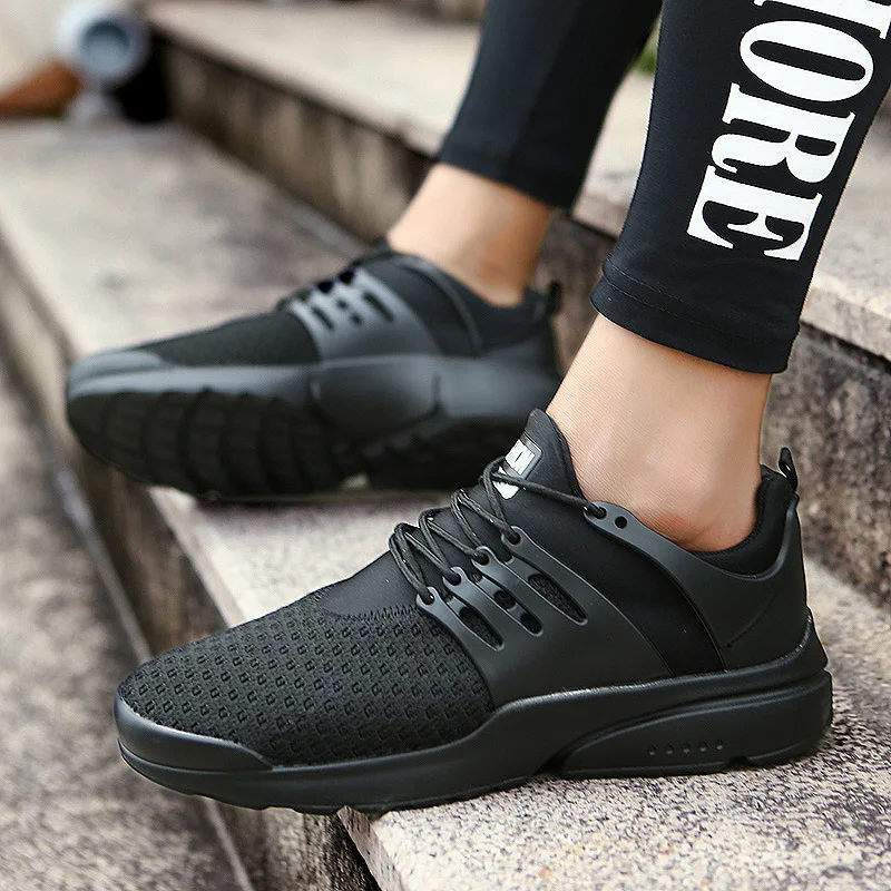 NAUSK Mesh Shoes for Men Work out Lace Up Black Red Comfortable Light weight Casual sPU Sole New Style Brand Sapatos casuais | Обувь