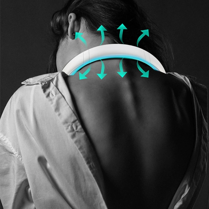 

Mini Air Conditioner Scarf Cooling Portable Neck Fan Bladeless Necklace Fan 360 Cooling Hanging Neck Fan Hands Free Mini J6PE