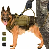 adjustable tactical service dog vest training hunting molle nylon water resistan military patrol dog harness with handle hunting