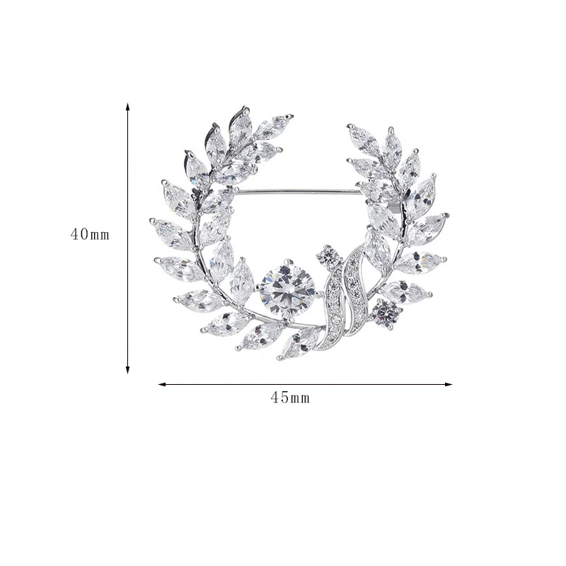 Новое поступление серебряная брошь с оливковой веткой женская свадебная