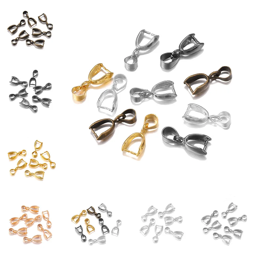 

50Pcs/lot Melon Seeds Pinch Buckle Pendants Clasps Clips Connectors Copper Charm Bail Beads Hook Supplies For Jewelry Wholesale