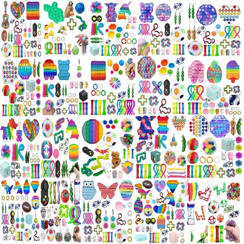 

NEWEST!!! Fidget Toys Pack Anti Stress Toy Set Marble Relief Gift for Adult Children Sensory Antistress Relief Figet Toys Box