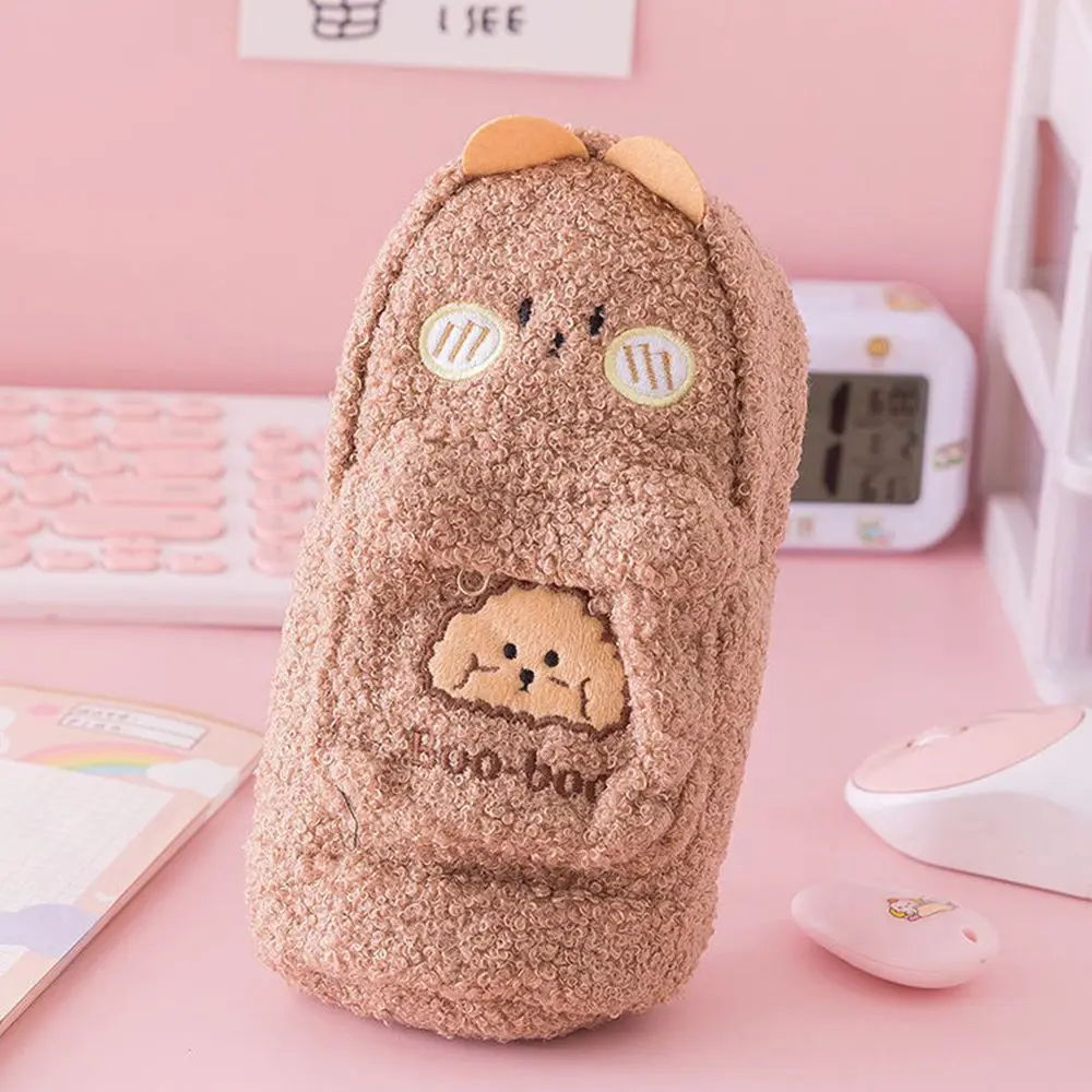 

Забавная мягкая сумка для хранения школьных принадлежностей и канцелярских принадлежностей, большая сумка для карандашей, пенал, плюшевый ...