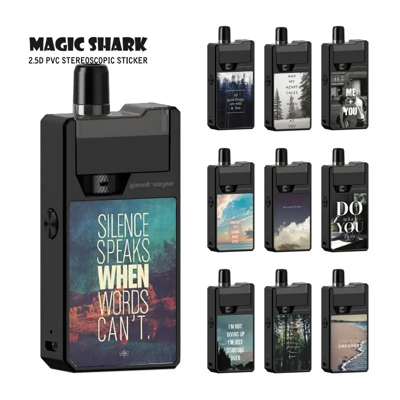 Модная наклейка с пейзажем Magic Shark чехол-пленка английскими словами для Frenzy KIT Vape