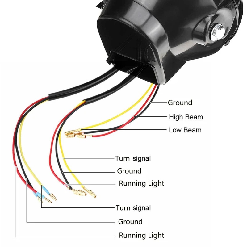 7 дюймов Янтарный мотоциклов головной светильник в стиле ретро кольцо лампы