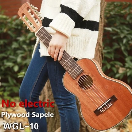WGL-10 Топовая акустическая электрическая Guitalele Guilele 28 в мини-гитара 6 струн укулеле гитара ra красное дерево Акация ель Sapele - Цвет: WGL-10