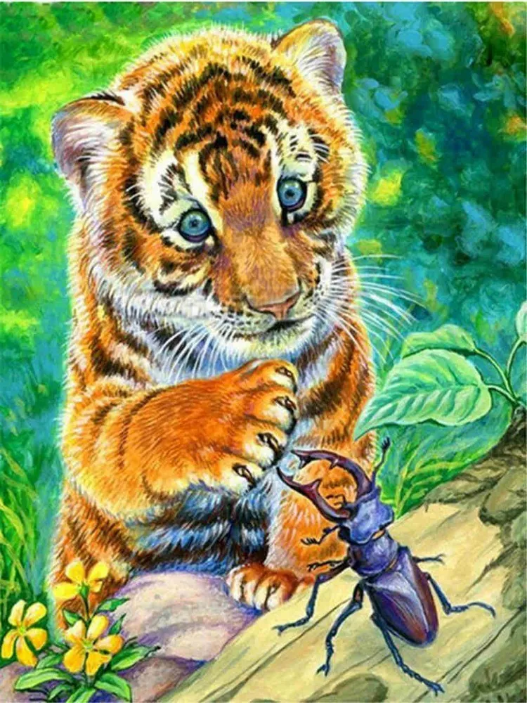 Diy Алмазная картина животное тигр новая вышивка крестиком домашний Декор подарок