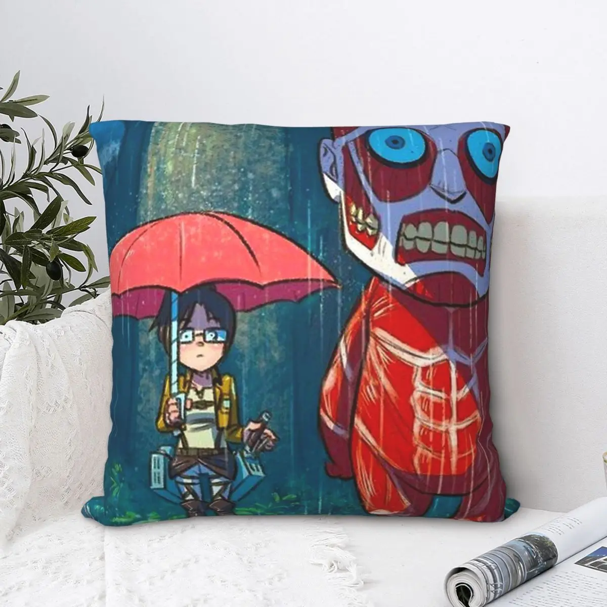 

Sasha Braus Throw Pillow Case Attack on Titan Backpack Hugpillow Case DIY Printed Cool For Home Decor