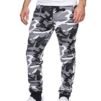 trousers jogger camouflage ankle banded mid waist elastic waist men cargo pants for autumn