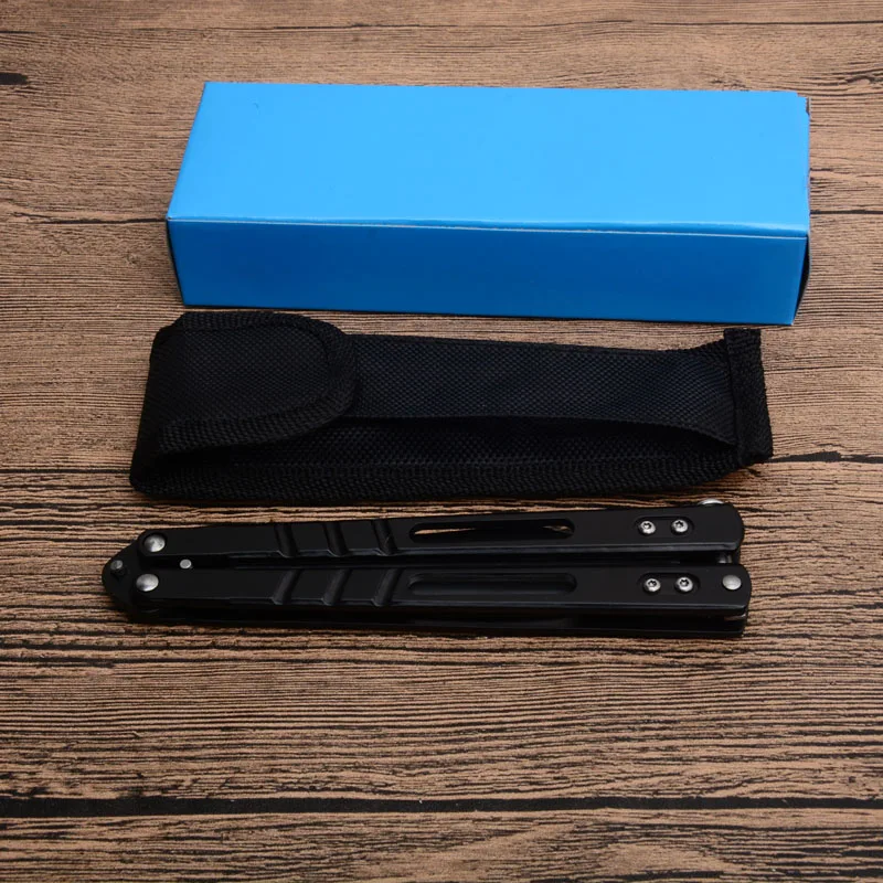 

C64BK New Folding Camping Outdoor Knife Pocket No Edge Practice Balisong Hunting Training Survival Tactical Utility EDC Tools