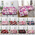 Эластичный чехол для дивана, эластичное покрытие L-образной формы для гостиной, 1-4 места, с цветочным принтом