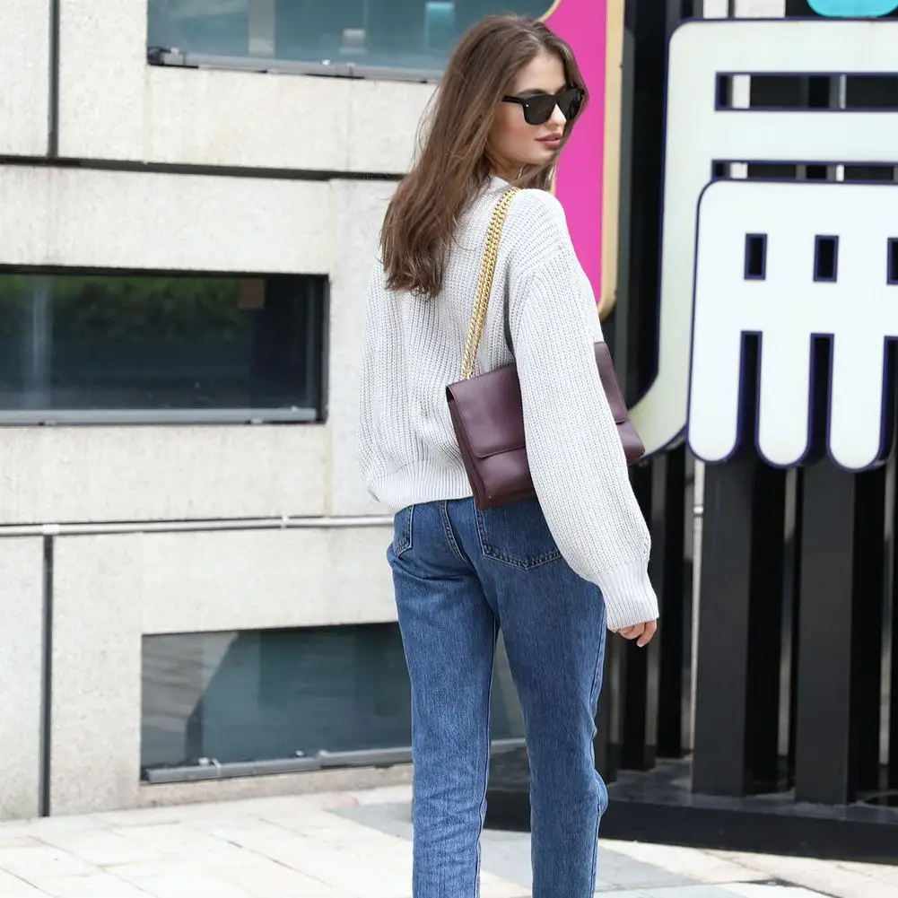 

Knitted Coat V-neck Solid Color Long Sleeve Cotton Sweater Womens sweater cardigan solid color knitted button coat