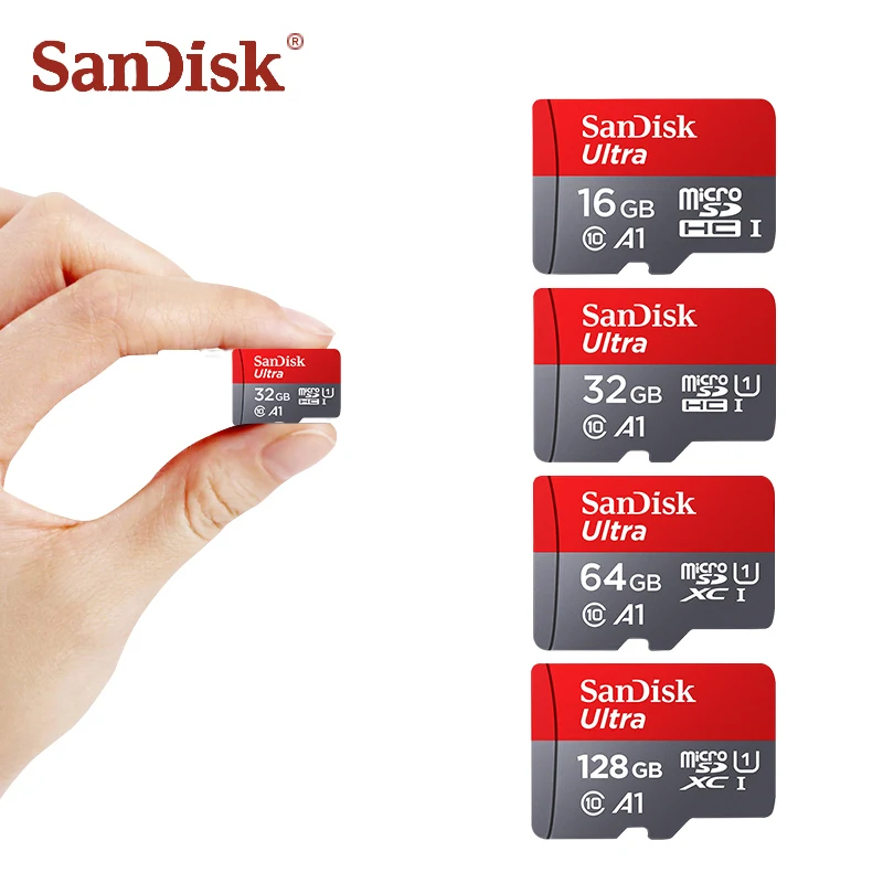 SanDisk microSD карты 256 г 200 ГБ 128 Гб 64 32 оперативной памяти 16 встроенной 100 МБ/с. слот для