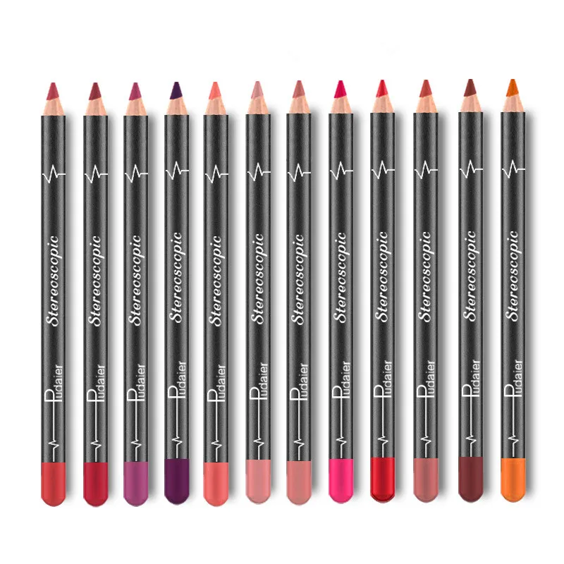 

12 Colors/Set Makeup Lip Liner Stylish Solid Color Sexy Matte Stick Waterproof Lasting Lip Liner Pencil Makeup Cosmetics
