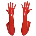Перчатки женские длинные из искусственной кожи, латекса, с пальцами, перчатки по локоть