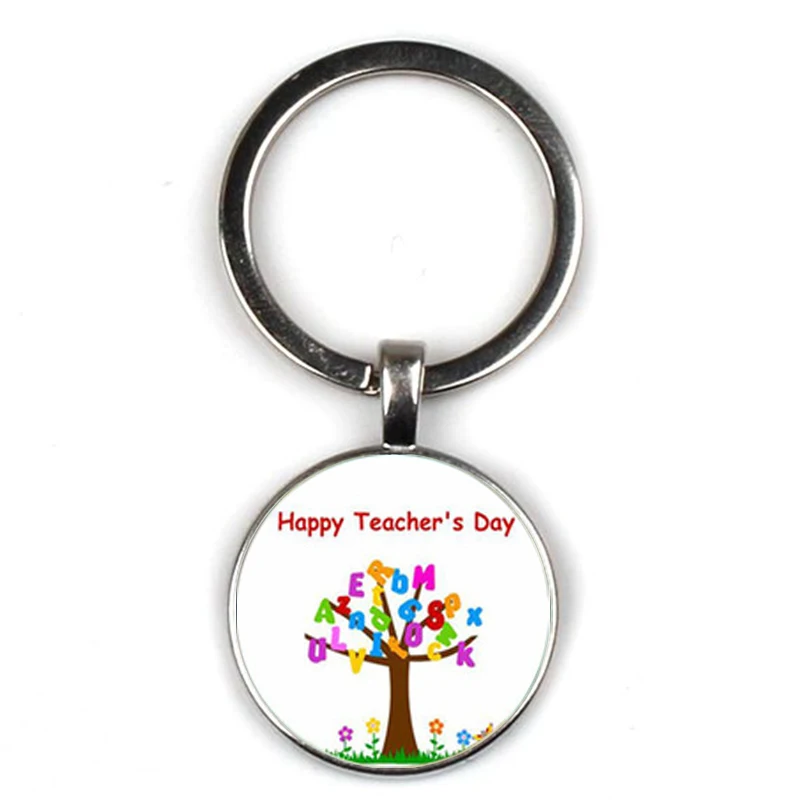 Модный текстовый брелок Thank You Teacher, Очаровательная стеклянная кристаллическая подвеска, качественная сумка для ключей, брелок для ключей, женский подарок на День учителя