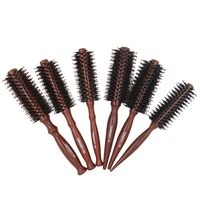 bristles roll comb hair salon curly hair straight hair comb solid wood internal buckle style comb household round handle comb