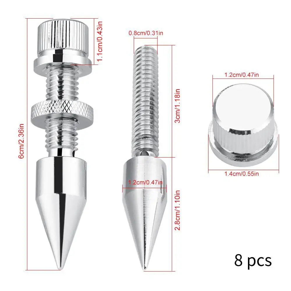 Silver 8 pcs 4 шт спикер Спайк изоляция шипы Стенд ноги HiFi динамик противоударный конус база колодки - Цвет: Silver 8 pcs