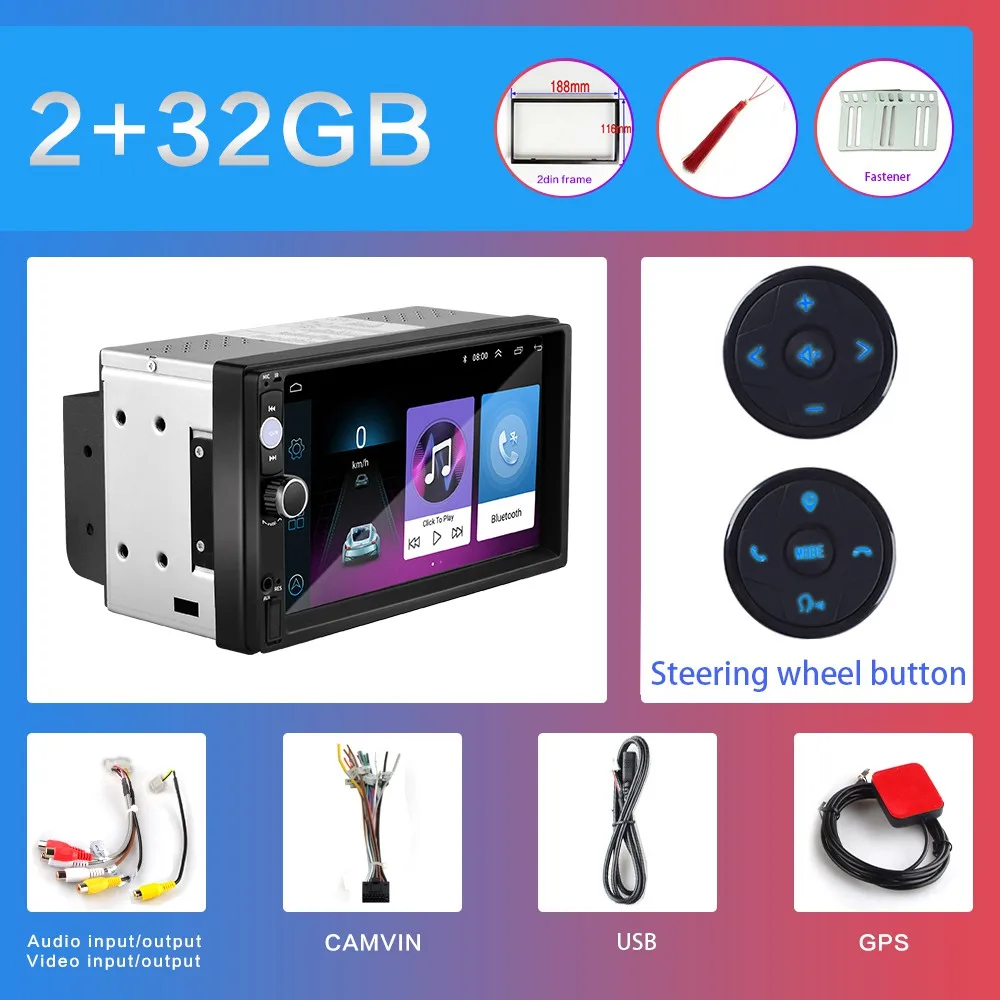 2G-32G-T-3S 2G+ 32G 2DIN Android автомобильный DVD мультимедийный плеер 2 DIN HD автомобильное радио с GPS навигацией WiFi USB FM BT 2din " Универсальный Автомобильный MP5 плеер - Цвет: 2G-32G-T-3S
