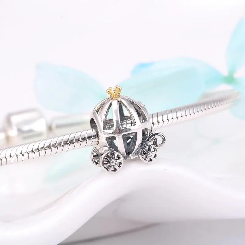 925 пробы серебро сказочная мечта с украшением в виде кристаллов CZ тыквы корзина