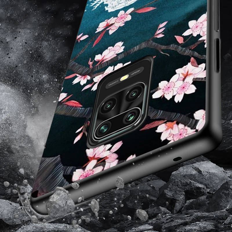 Black Soft Cover Beauty Floral Rose for Xiaomi Redmi Note 9 9S 8 8T 7 7S 6 5A 5 4X 4 Pro Max Prime Phone Case
