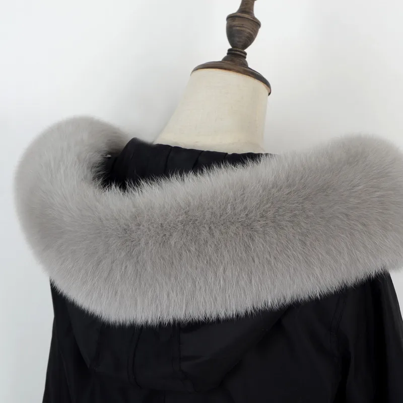 Для женщин из натурального меха лисы шарфы Снуды для зимние парки пальто съемный
