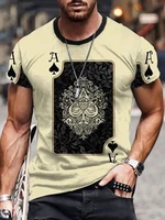 2021 summer new product 3d poker t shirt trend harajuku hip hop street short sleeved fashion mens and womens tops