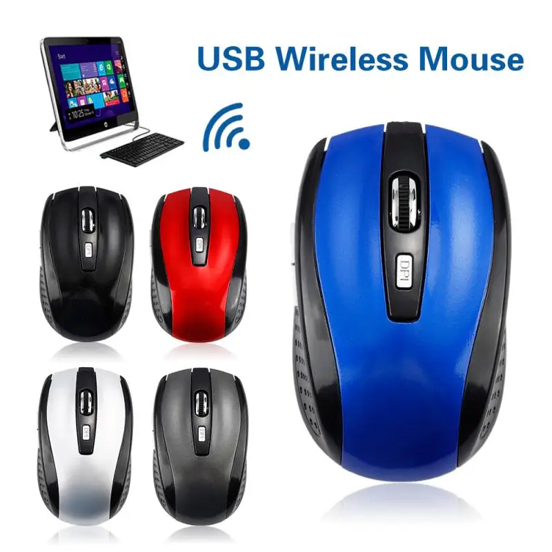 

New Wireless Mouse 2.4Ghz USB Mouse Gaming Mouse Ergonomic Mice For Laptop PC 6 keys Mouse 1600DPI Adjustable Receiver Mice