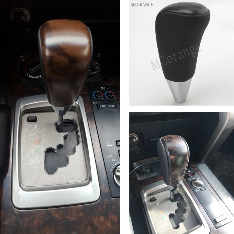 Для Toyota Land Cruiser LC200 2008- 1 шт. ручка переключения передач автоматическая коробка передач кожа деревянный цвет аксессуары ручка переключения передач