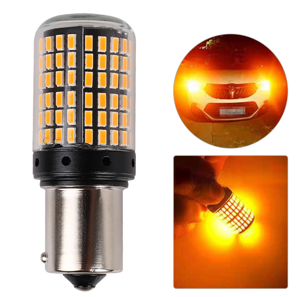 

Car 7440 LED No Hyper Flash Amber Yellow 48-SMD 3030 LED T20 W21W 1156 7507 BAU15S LED Bulbs For Turn Signal Lights Fast deliver