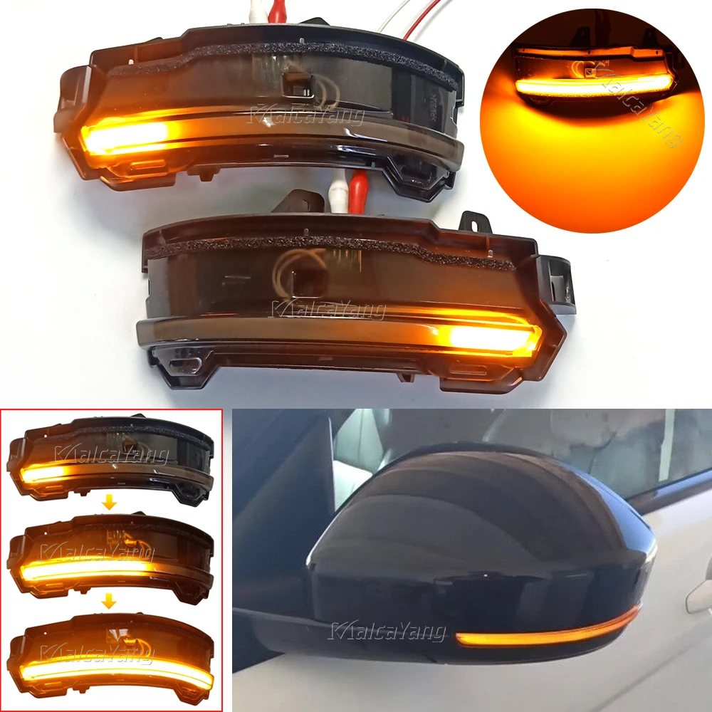 

2x LED Side Wing Scroll Dynamic Blinker Turn Signal Light For Jaguar F-Pace E-Pace Land Rover Discovery Sport Range Rover Evoque