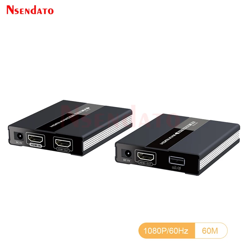 LKV371KVM 60m HDMI USB KVM Extender Over Cat5/5E/6 RJ45 HDMI беспроводной видеопередатчик для USB 2,0 KVM клавиатура мышь