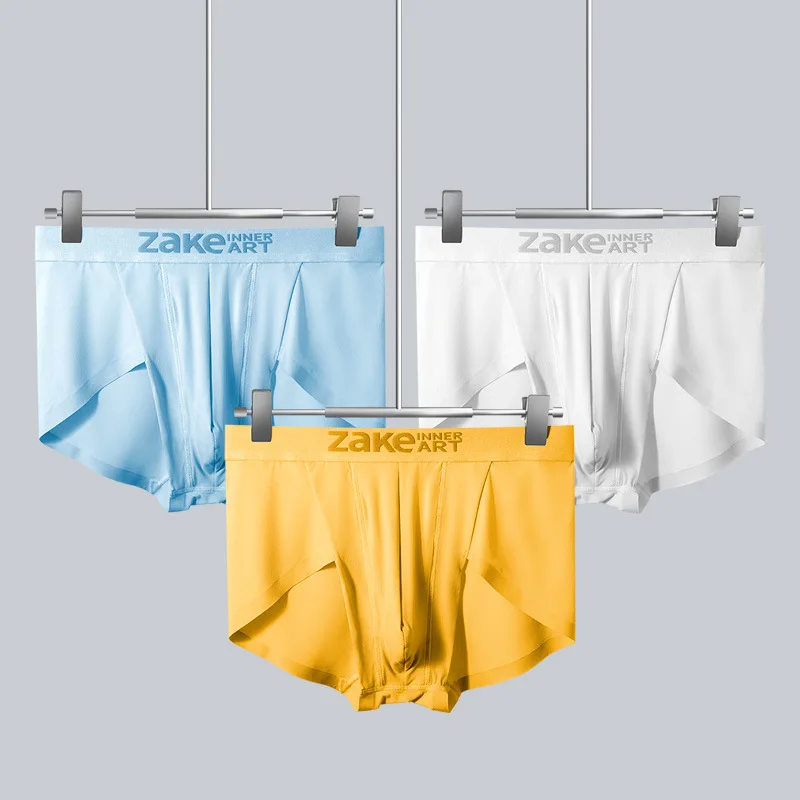 3-pack men's underwear silver ion antibacterial boxer shorts ice silk seamless mid-waist briefs youpin |