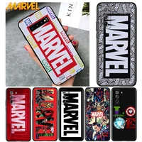 marvel logo cool for samsung galaxy s22 s21 s20 ultra plus pro s10 s9 s8 4g 5g tpu soft black silicone phone case