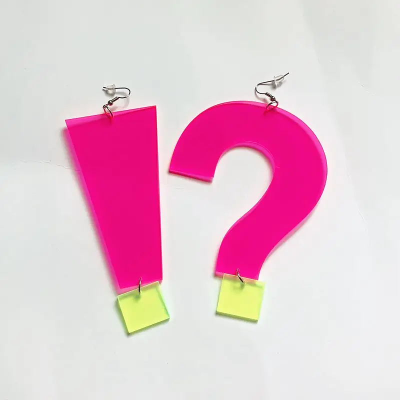 Огромные серьги в стиле хип хоп флуоресцентные розовые женские