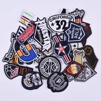 30pcs mixed iron on patches for clothing shirt jacket embroidered clothing patches stripes stickers punk style