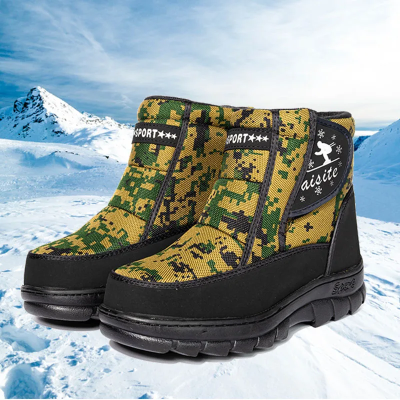 

2021 Men Boots work boots Winter Snow Shoes Men Waterproof Boots For Men Fashion Non-Slip Sneakers Male Outdoor Shoes Plus Size