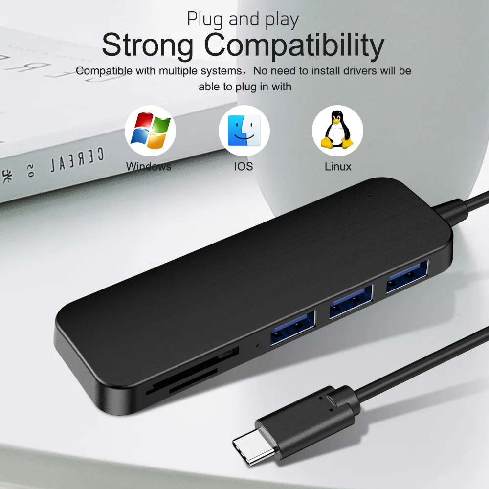 USB C концентратор типа для мульти 3 0 TF/SD кард ридер Micro Зарядка высокоскоростной
