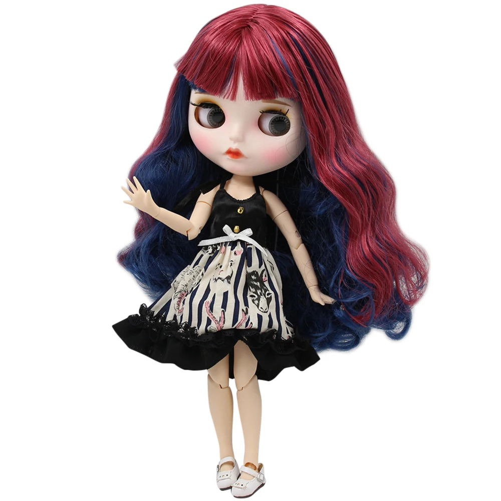 Кукла Blyth ICY DBS с белой кожей шарнирное тело новое матовое лицо смешанные синие