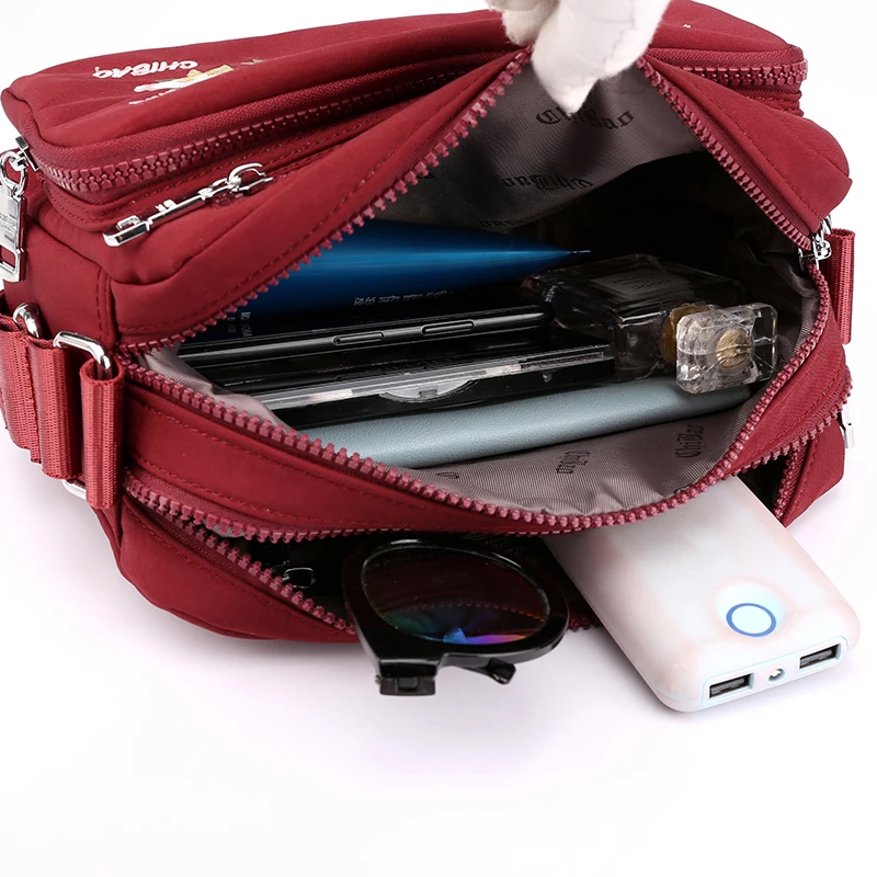 Bags for Women Nylon Crossbody Waterproof Female Messenger Bag Embroidery Shoulder Bag Small Fashion Women Messenger Bags