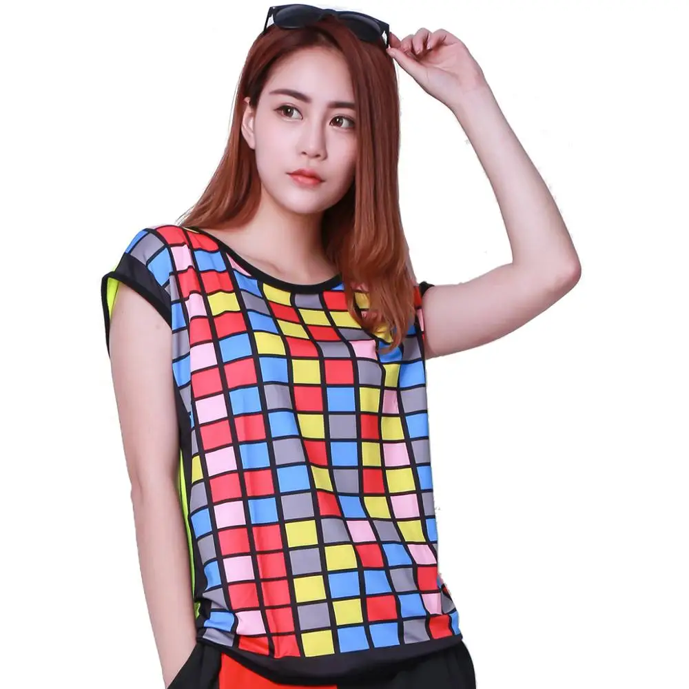 Топ для танцев в стиле хип хоп детей и взрослых контрастные неоновые цветные