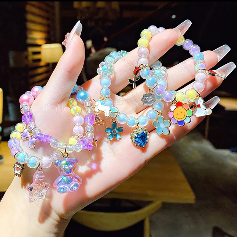 Makersland браслет для маленькой девочки детский с бисером Кристалл женский