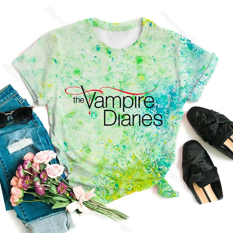 

Women The Vampire Diaries 3D Colorful T Shirts Summer Girls Short Sleeves T-shirts Female Tshirt Ladies Tee Tops Unisex Camiseta