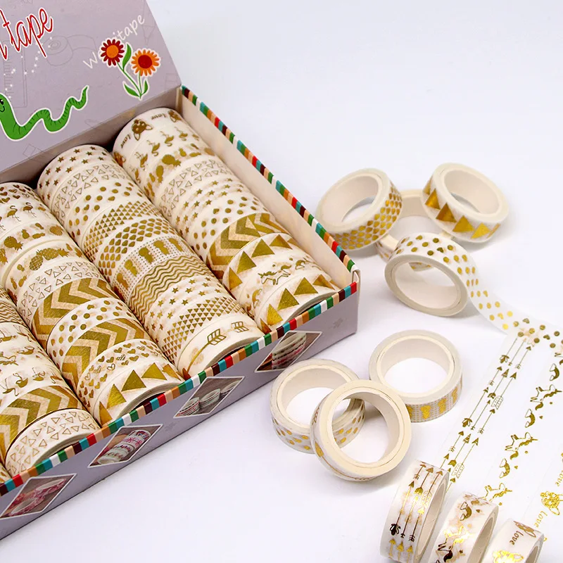

Gold printed hand tent washi tape 60 sets of DIY creative stickers available wholesale