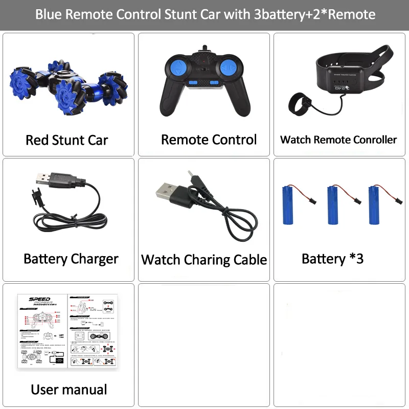 C019S Blu 2Remote 3B LH-C019S пульт дистанционного управления трюк Автомобильный датчик жестов управление RC автомобиль внедорожный автомобиль двухсторонний Вождение трюк автомобиль для детей - Цвет: C019S Blu 2Remote 3B