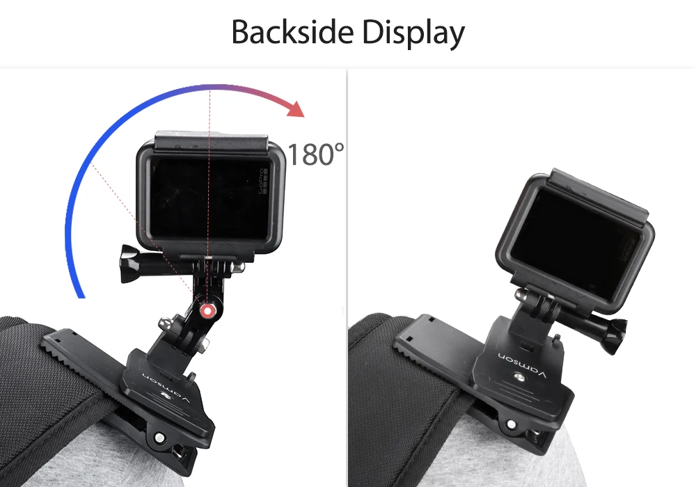 Vamson для Go Pro 8 аксессуары 360 градусов вращающийся зажим для GoPro Hero 8 7 6 5 4 3+ для Xiaomi yi для SJCAM для SJ4000 VP512