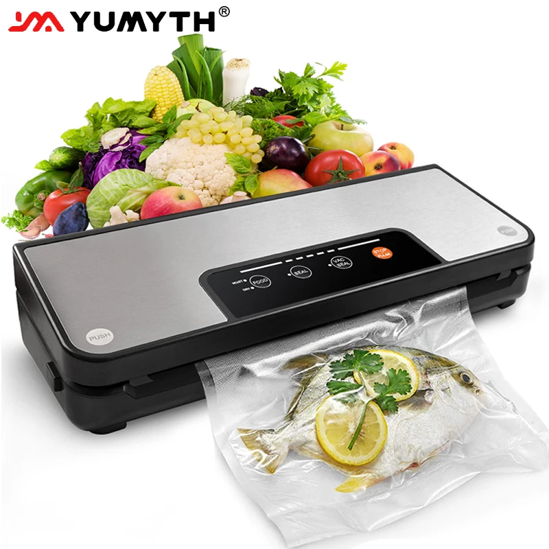 YUMYTH Vacuum Sealer With Vacuum Bags Roll Built-in Cutter Kitchen Vacuum Packaging Machine Sous Vide Bags For Food Storage T285