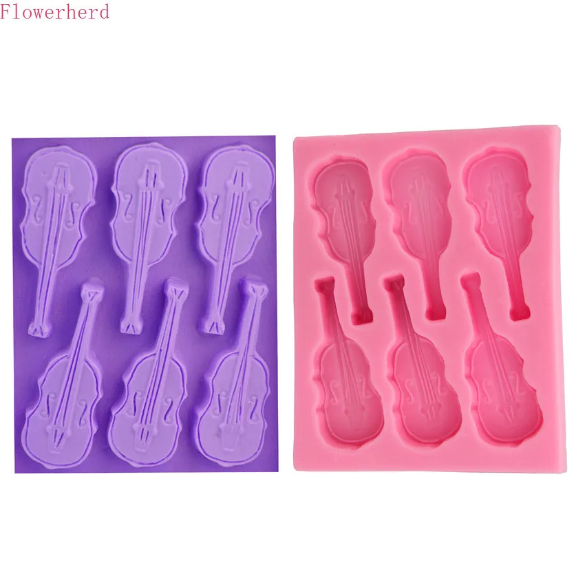 Силиконовая форма для скрипки и помадки инструменты выпечки сделай сам шоколада